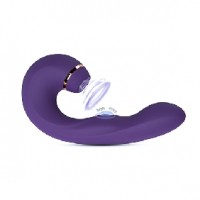 Vibrator 20 Functions, w/G-Spot Pulsation, Clitoral Licking and Tip Vibration, 3 Pleasure spots on 1 Toy! PURPLE